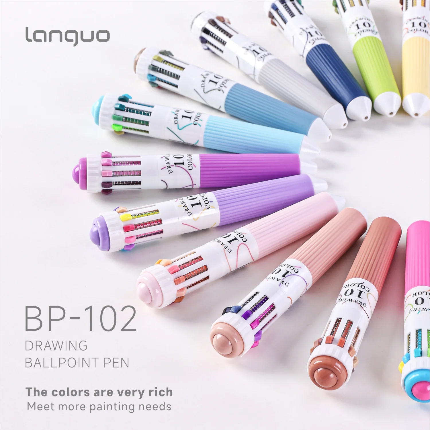 

Многоцветные ручки, 28/60/120 цветов, цветная шариковая ручка 10-в-1, тонкий наконечник 0,8 мм, плавное письмо, выдвижные шариковые ручки