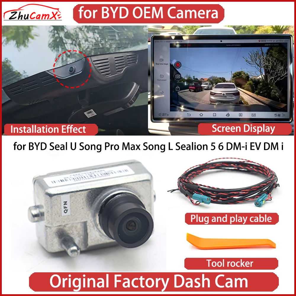 ZhuCamX Original Factory OEM HD Dash Cam Camera Driving Recorder for BYD Seal U Song Pro Max Song L Sealion 5 6 DM-i EV DM i