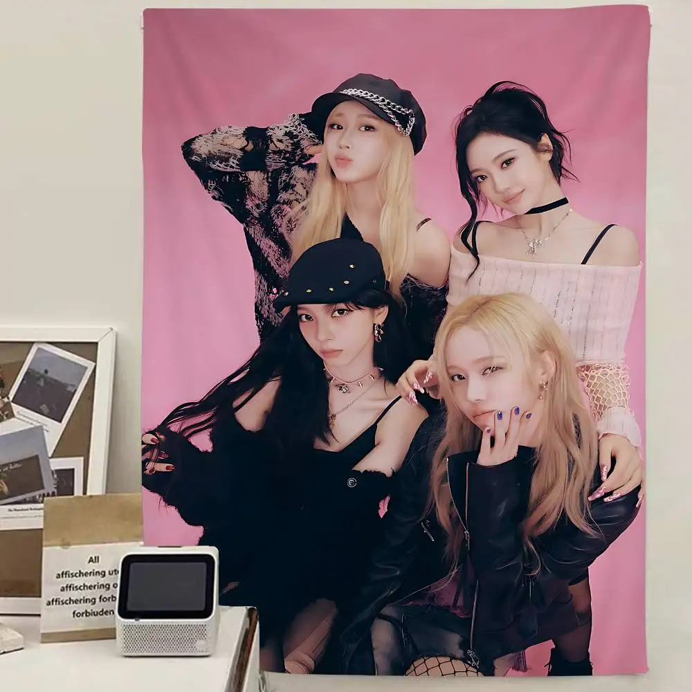 Korean Kpop Group A-Aespas Hippie Wall Hanging Tapestries for Living Room Home Dorm Decor Art Home Decor