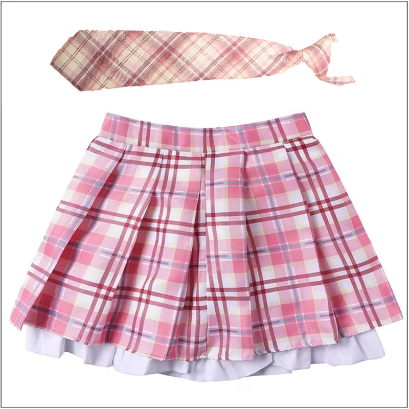 Ebisu Kofuku Cosplay Costume Anime Girl Pink Skirt JK Uniform Sweater Shirt Set Stage Performance Dress Halloween Outfit Set