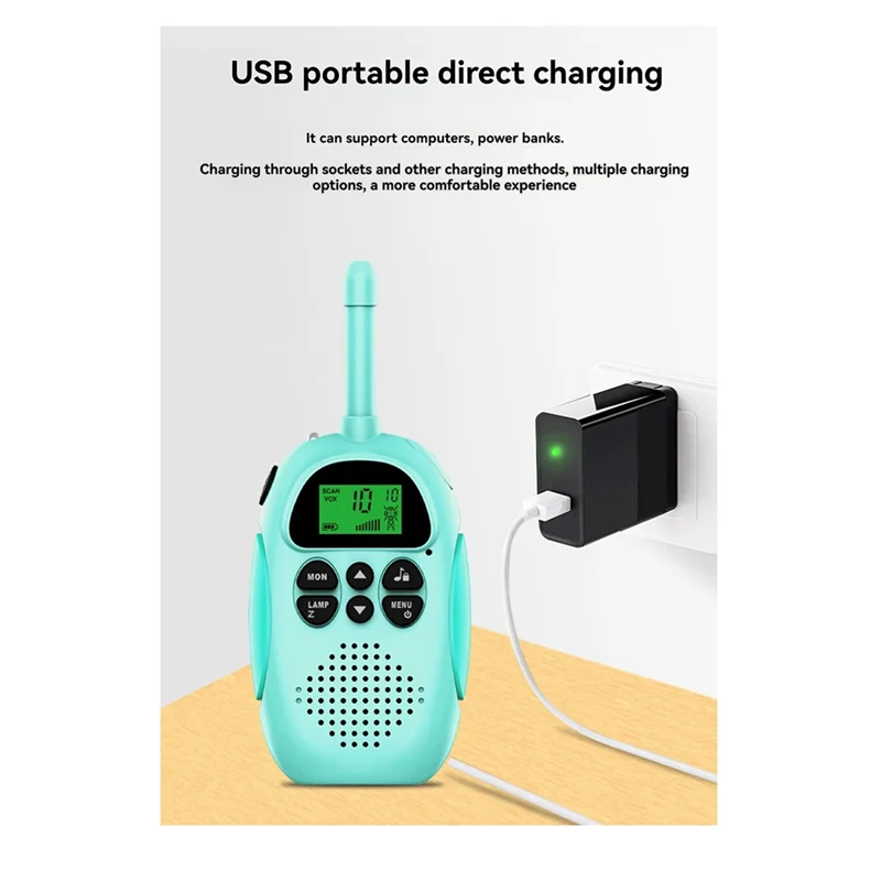 A63T-1Pair Draadloze kindertelefoon Walkie Multi Walkie-Talkie Interactieve 3KM bereiktransmissie Kinderen