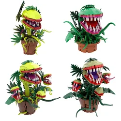 MOC Audrey II Piranha planta de bloques de construcción Chomper plantas en macetas horrores flor modelo ladrillos montar juguetes niños recoger regalo