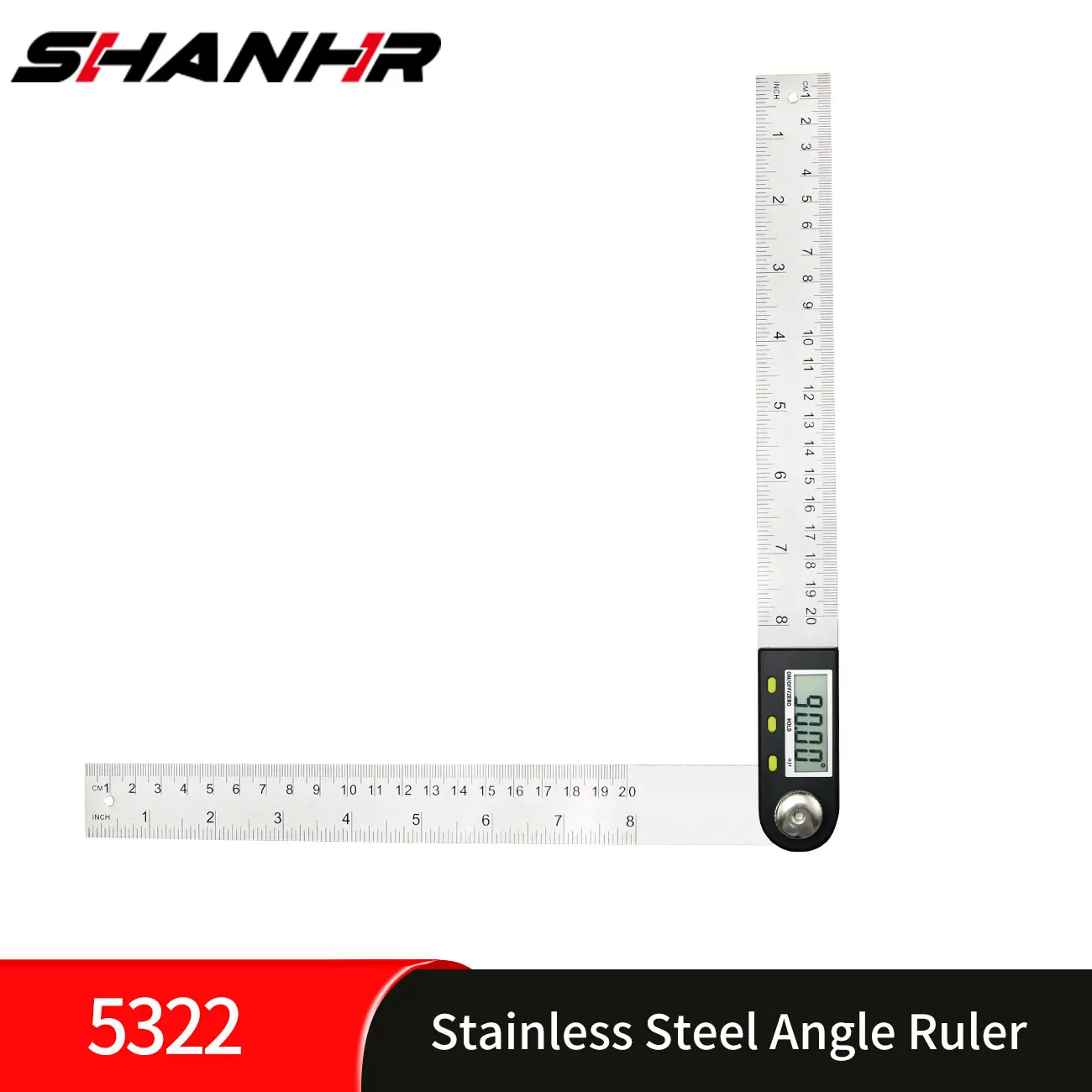 Shahe Electronic Goniometer Digital Protractor Angle Finder Stainless Steel Ruler Angle Gauge Measuring Tool