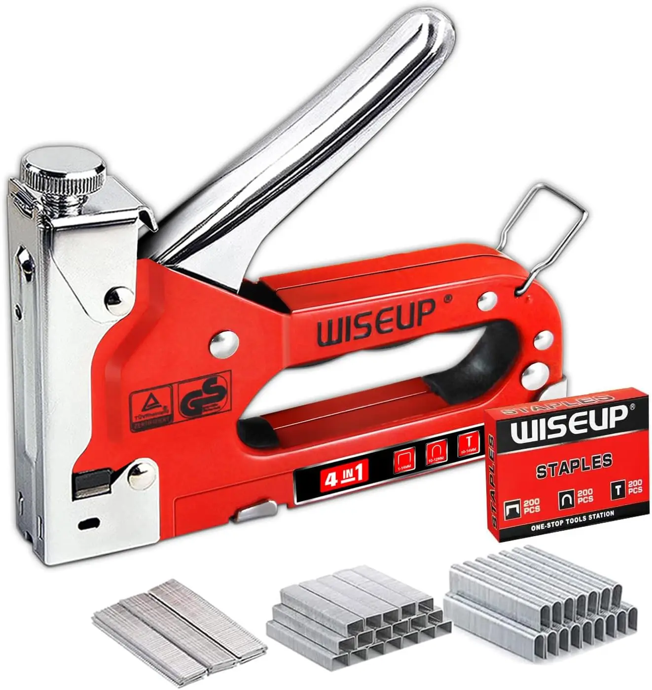 

Мощный ручной степлер с скобами, регулируемый 4-в-1 для дерева, ткани, проектов DIY