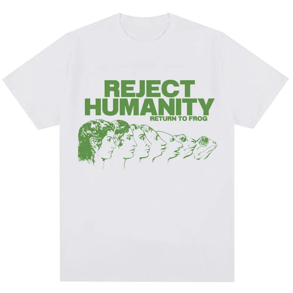 Rejecting Humanity, Returning To The Frog's Nature: Humorous Memes, T-shirts, Humor, Fashion Design Metamorphosis and Evolution.