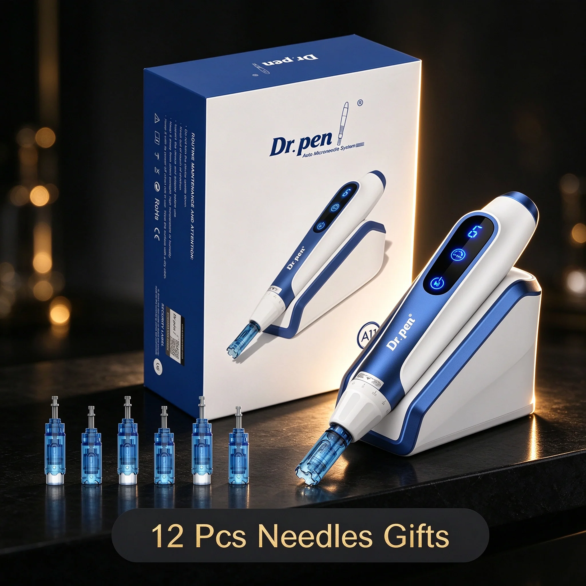 novo-e-autentico-dr-caneta-a11-com-12-agulhas-caneta-de-microagulhamento-ultima-pro-comprimento-da-agulha-de-025-mm