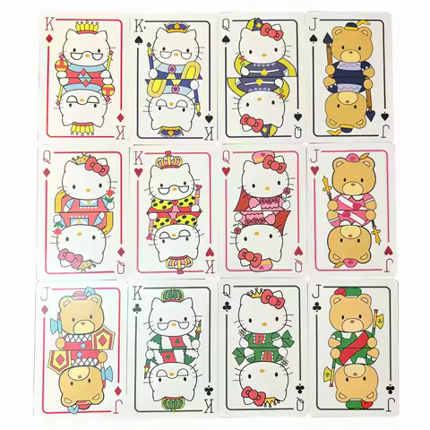 Hello Cute Kitty Poker Fun Leisure Board Games Cartoon Playing Cards Lovely Periphery family Party Game Kids Toys Gifts Deck