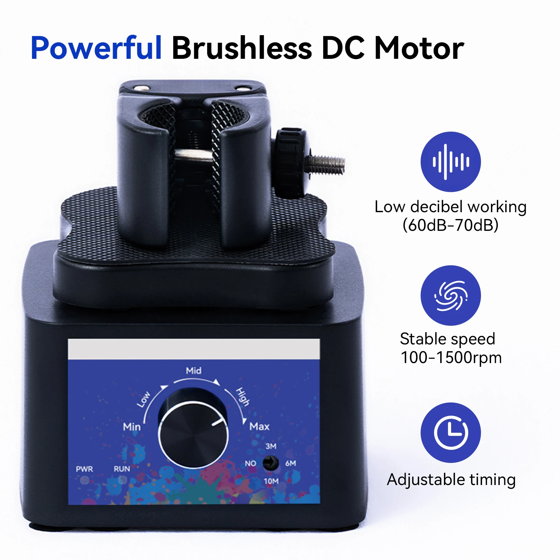 WESTTUNE Hands-Free Vortex Oscillator Mixer Magnetic Stirrer 100-1500RPM Timer Mode for Model Paint Shaker Nail Polish Lab Mix