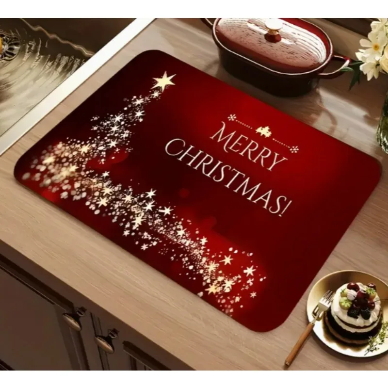 

Рождественские праздники Сливная накладка Кухонная сливная накладка и нескользящая подушка для кофемашины Пылезащитный чехол для стиральной машины Легко чистящие подушечки