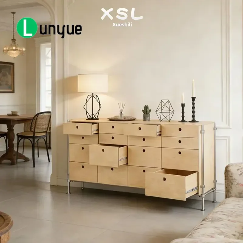 Modern Birch Wood Chest of Drawers Ocean Board Design Storage Locker for Living Room Bedroom Designer Style Furniture Home