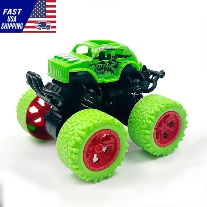 Monster Truck Toys, Pull Back Vehicles Toys, Friction Powered Toy, Mini Push and Go Car Truck Inertia Vehicle, Best Christmas Bi