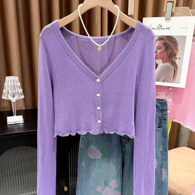 

Женский модный кардиган большого размера с V-образным вырезом, длинными рукавами, защитой от солнца и драпировкой, для офиса, с накидкой на плечи