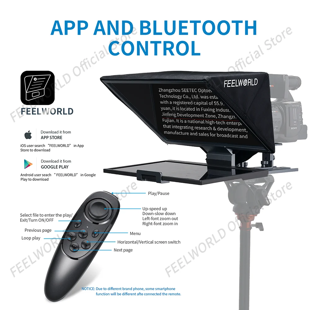 FEELWORLD TP16 16-inch Folding Teleprompter Supports Up to 16\