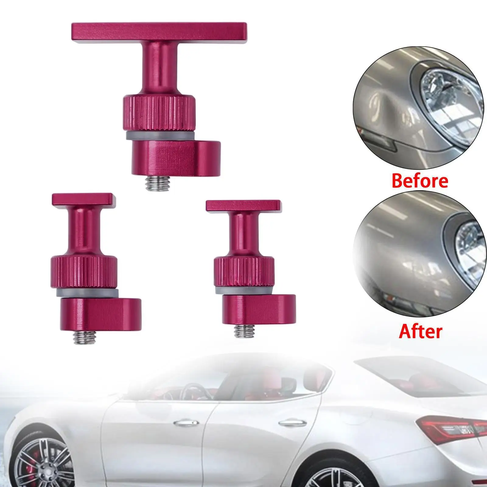 

3 Pieces Car Dent Pulling Tabs Hail Damage Dents Remover Equipment Metal Surface