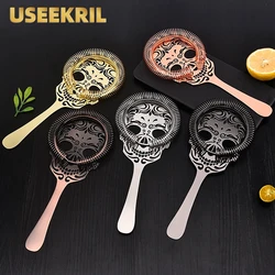 Creative Skull Shape Cocktail Strainers Bartender Strainer Hawthorne Stainless Steel Whiskey Bar Strainers Home Bar Accessories