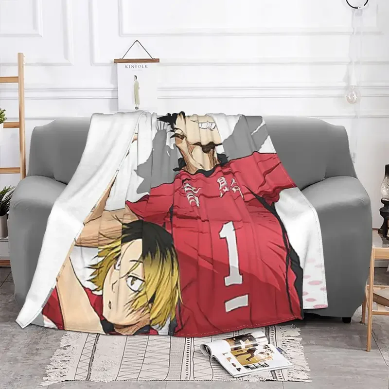 Kuroo Tetsurou Blanket Haikyuu Japanese Anime Volleyball Flannel Funny Soft Throw Blanket for Chair Covering Sofa Spring/Autumn