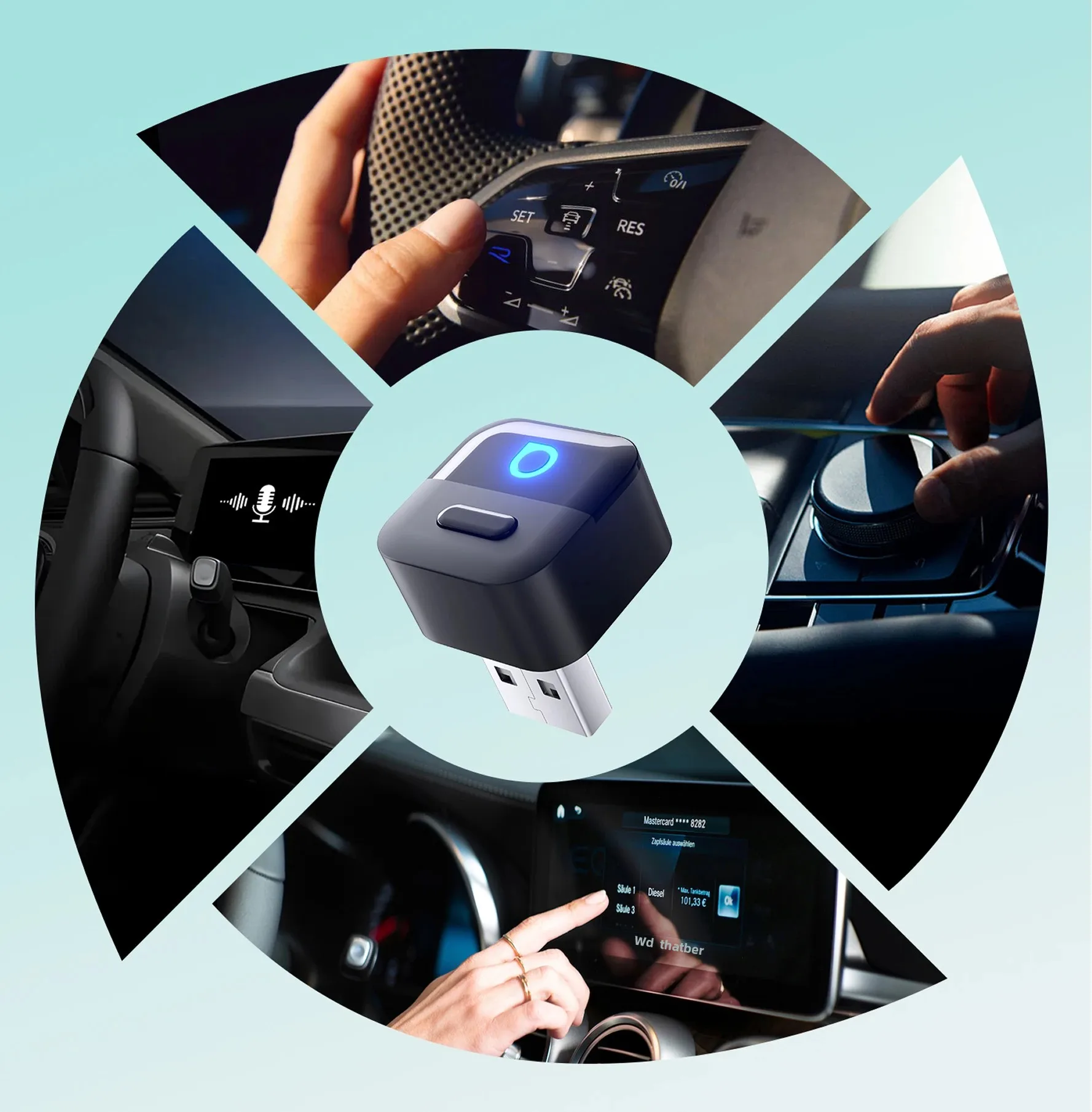 Ottocast Mini Pico Wireless CarPlay Android Auto Adapter Plug Play