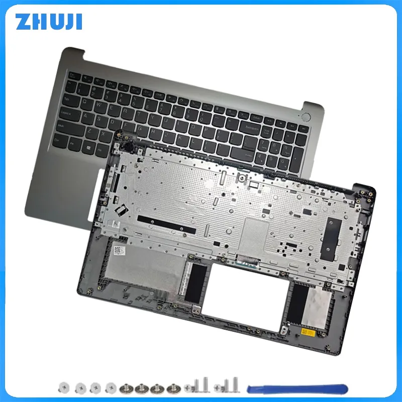 New Palmrest Upper Case For ideapad 1 15IAU7 15ALC7 15IJL7 2022 with Keyboard US/UK/SP/RU/LA/FR (Silver) touchpad