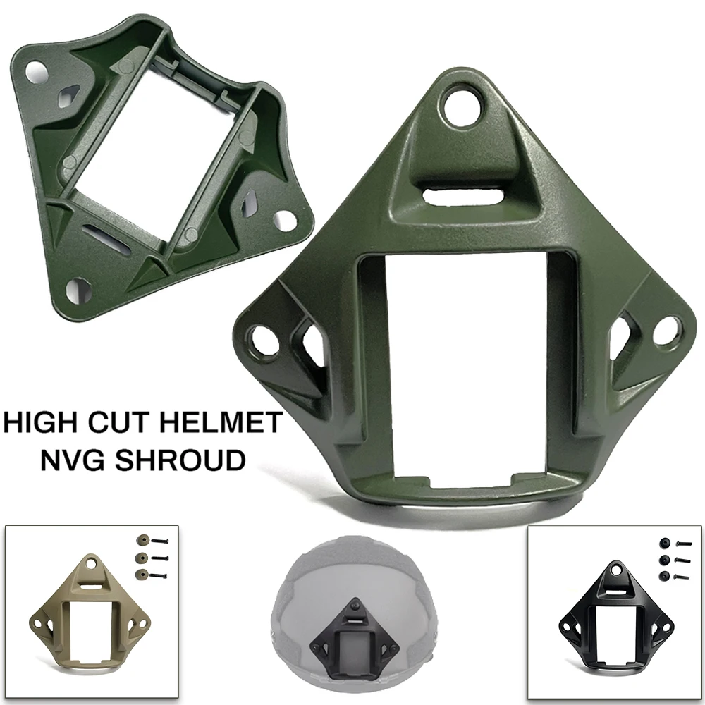 Tactics Helmet NVG Mount Shroud with 3-Hole, Aluminum Alloy Sports Camera Holder Base for Marine Helmets Fast Helmet