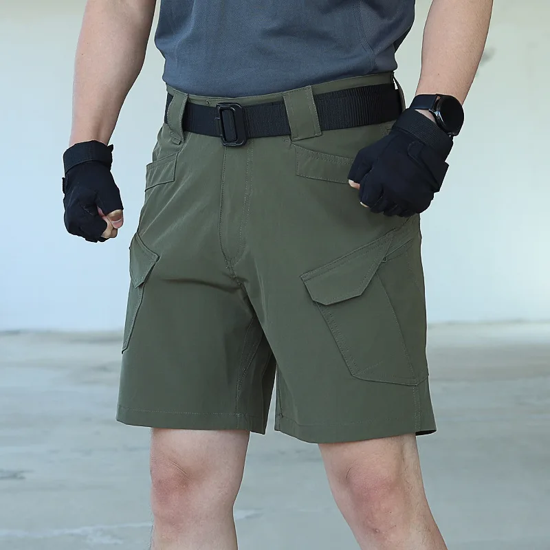 Men Urban Military Tactical Shorts Outdoor Waterproof Wear Resistant Cargo Shorts Quick Dry Multi Pocket Plus Size Hiking Pants