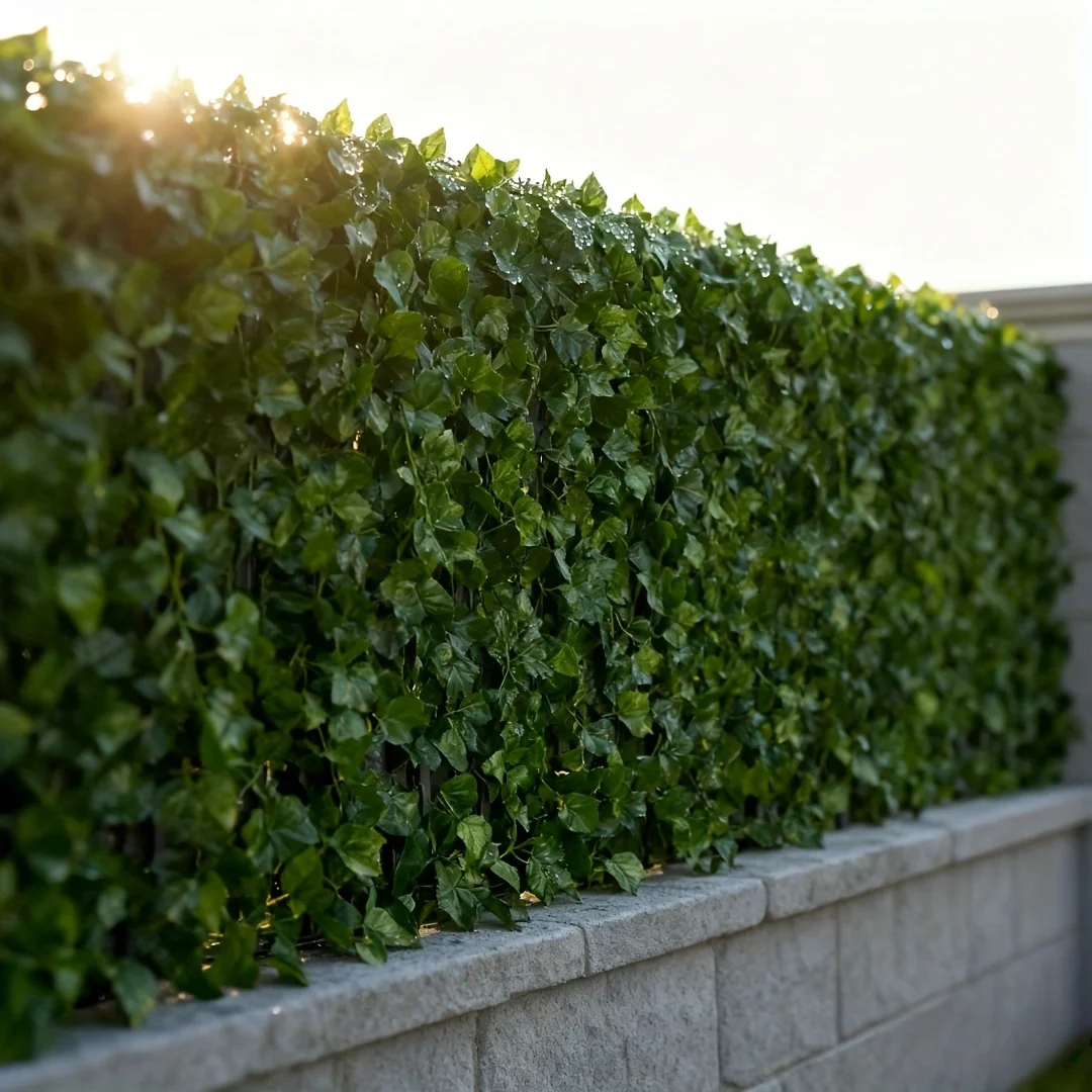 لوحة سياج للخصوصية باللبلاب الاصطناعي بطول 118 بوصة، واقعية للاستخدام الخارجي، شاشة خضراء بلاستيكية مزيفة، جدار حديقة للشرفة #3