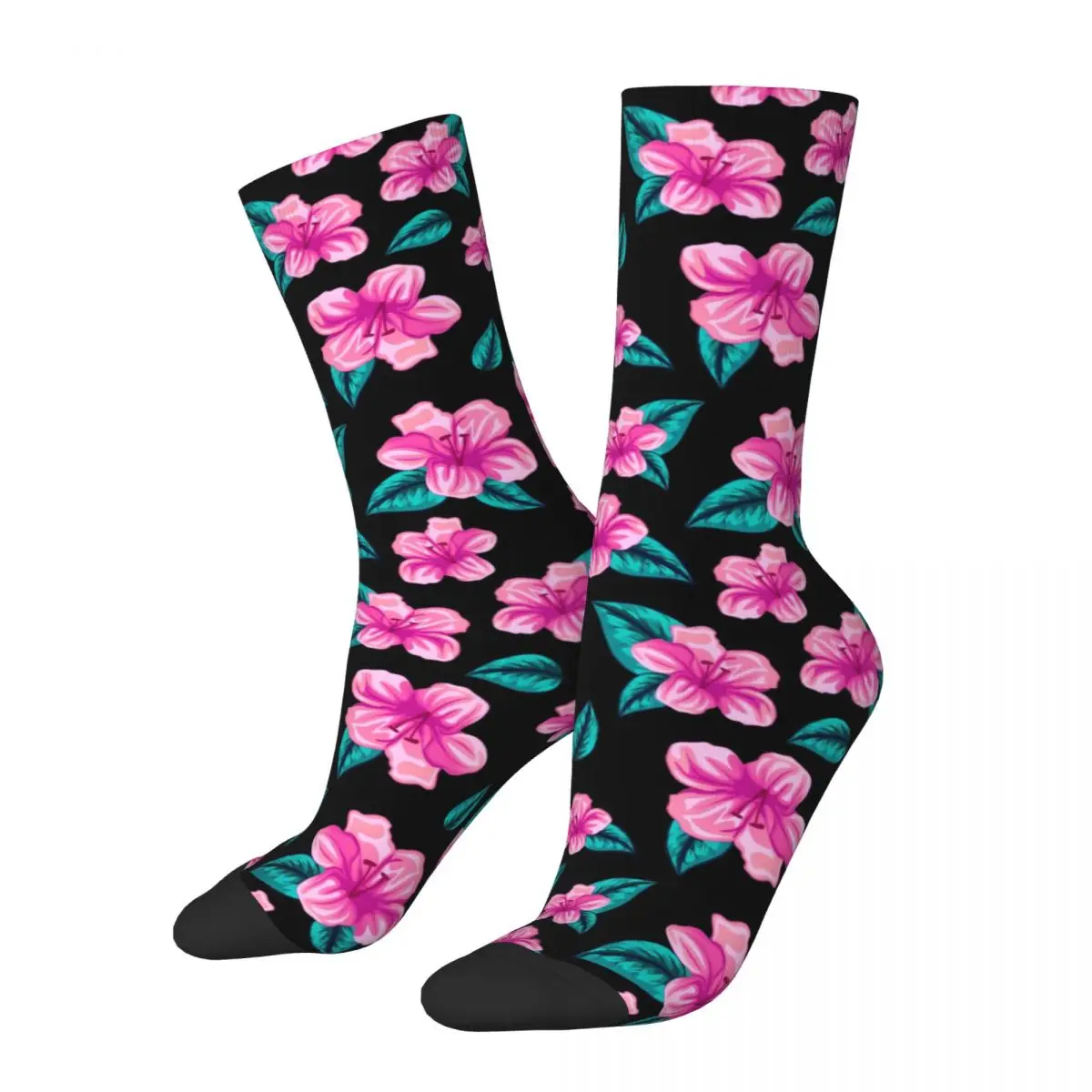 Tropical Floral Stockings Female Hawaiian Flower Socks Soft Gothic Socks Winter Outdoor Non-Slip Design Socks Gift