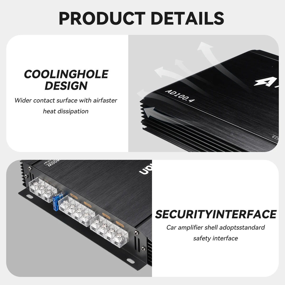 Picture 4: Andeman Car Amplifier 7800W Peak Power A/B Class 4-Channel 200W RMS 12V-13.8V High Performance Audio Amplifier