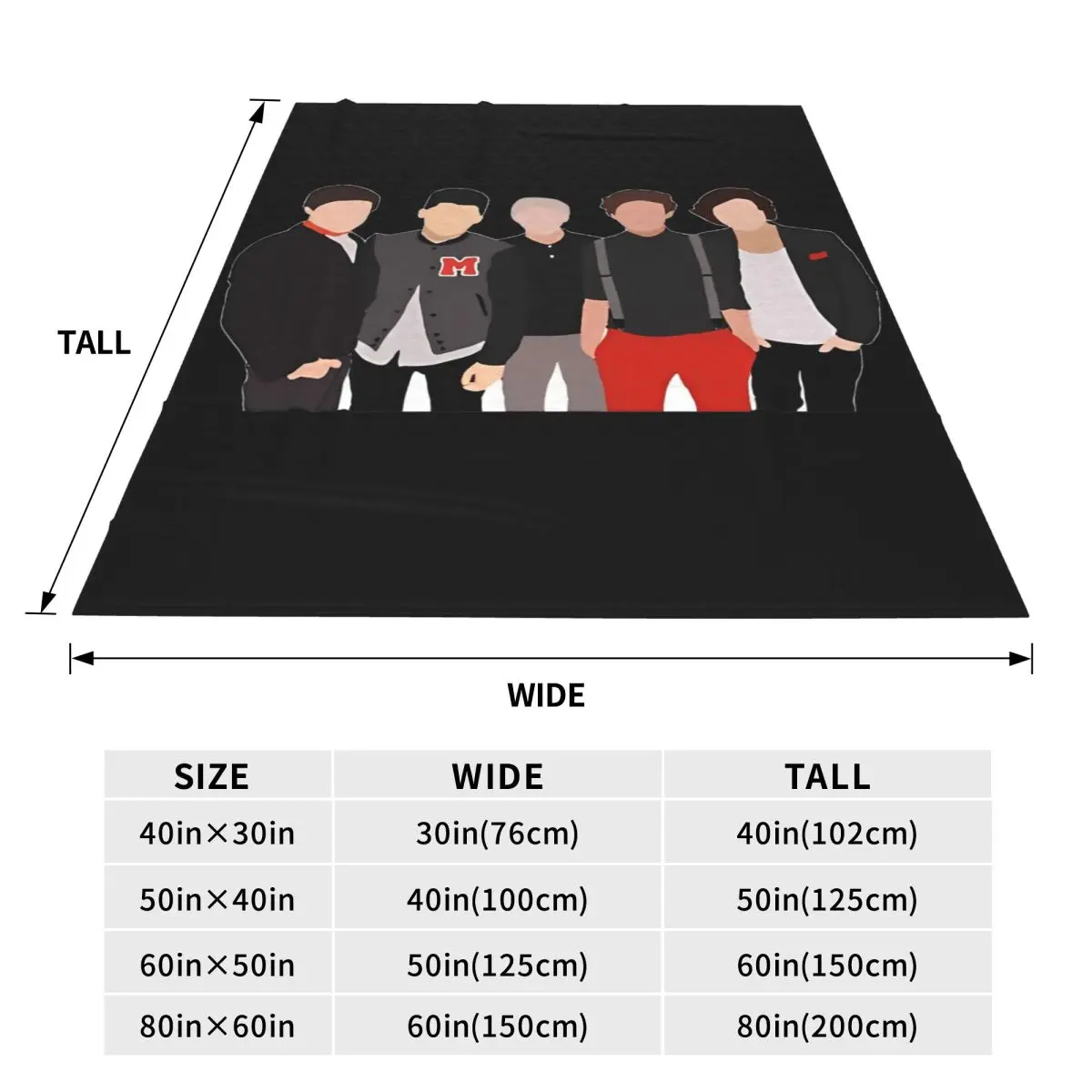 3D Rock-One Direction 1D Combinatio HD Blanket Airplane Travel Plush Throw Blanket Print Couch Bed Flannel Bedspread Sofa Cover