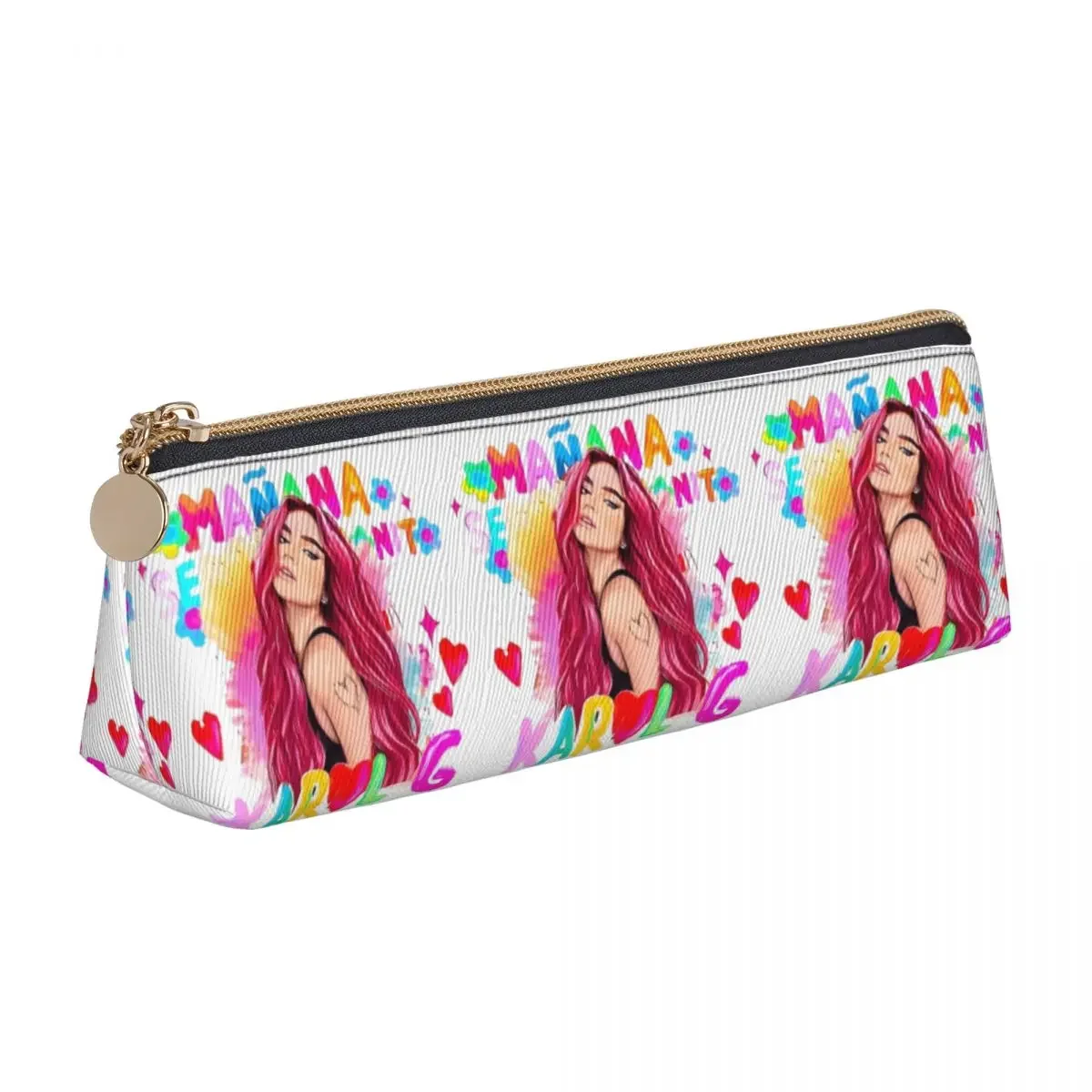 Kawaii Pencil Case Karol G B-Bichota Pen Box Music Singer School  Cases Boy Girl Zipper Design  Stationery