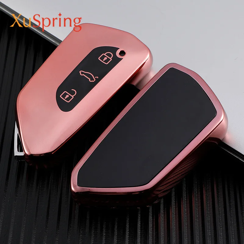 Car Rear Silicone Remote Smart Key Case Fob Holder Cover Trim For VW Volkswagen ID3 ID4 ID6 ID.4 ID.6 X GTX Crozz 2021 2022 2023