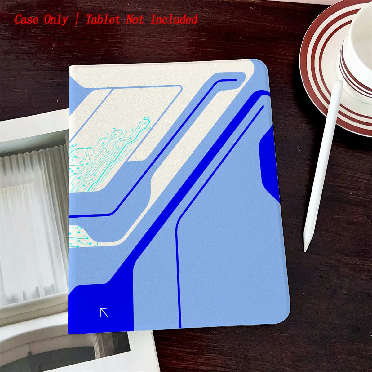 

Blue Design Printed iPad Case with Pen Slot - Simple Fresh Style Book Design for Pro/Air 5 4/iPad 10/Mini 5