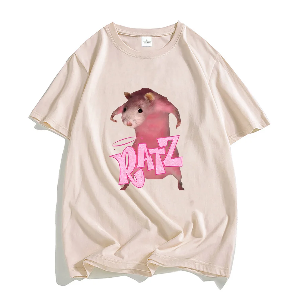 Ratz Pink Mouse Cartoon T-shirt 100% Cotton Short Sleeve Mens Tee-shirt Casual Kawaii Summer O-neck Tshirt Cute Male Soft Shirts