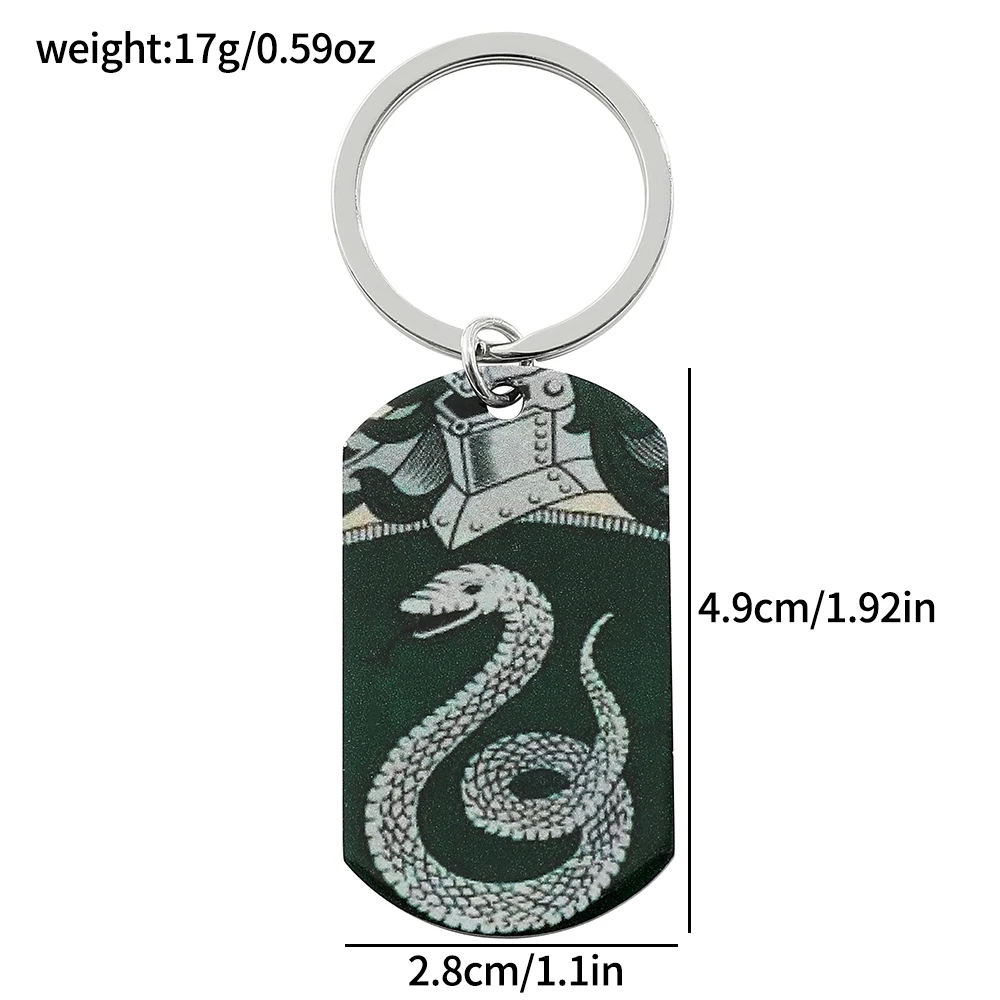 Harri Potter Periphery Keychain Harri Potter Double Sided Pattern Metal Keyrings For Friends Backpack Accessories Gifts