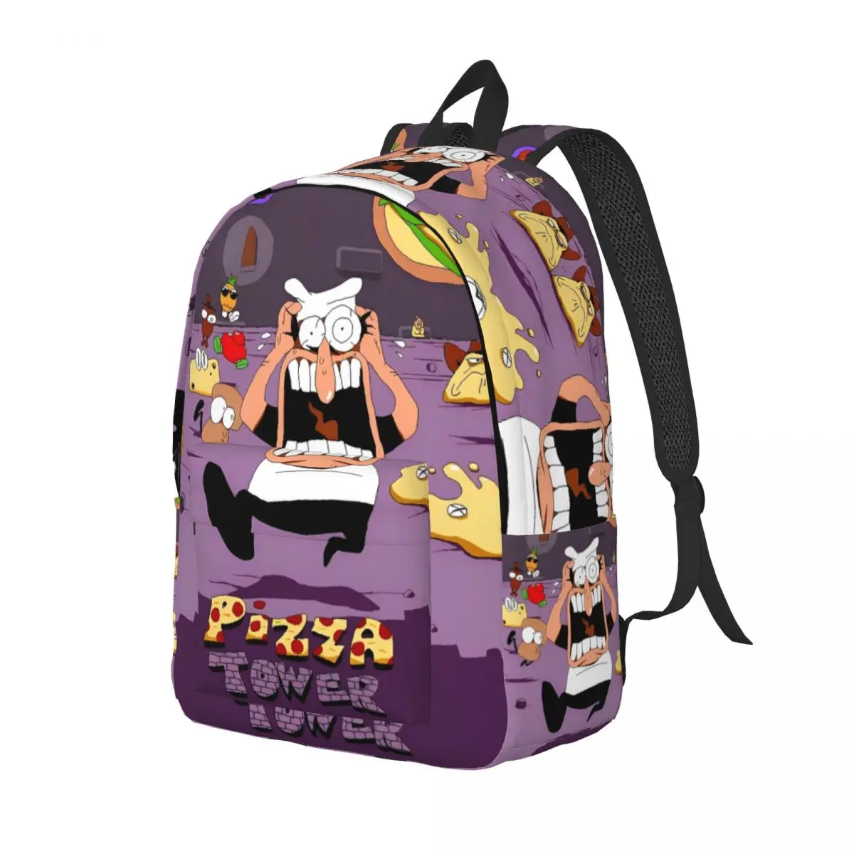 Pizza Tower Game Lover Backpack for Men Women Casual Student Hiking Travel Daypack Laptop Computer Shoulder Bag Lightweight