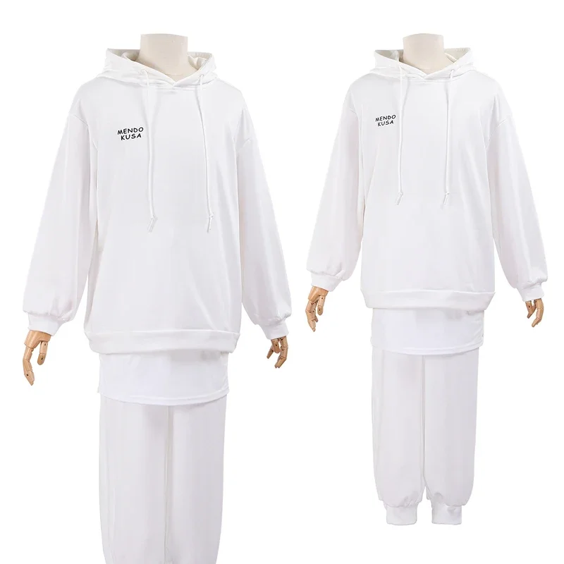 

Fancyun blue lock anime Nagi cosplay costume wig hoodie casual wearing white pants hem overlay rose Net Synthetic fiber