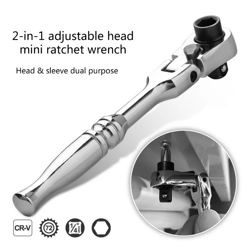 1/4Inch Drive Ratchet Quick Release Reversible Ratchet Wrench 1/4 Drive Ratchet Handle Ratchet Combination Wrench Drop Shipping