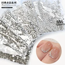 1440pcs Glitter Crystal AB/Clear Rhinestones SS3-SS20 Non Hotfix FlatBack Strass Sewing/Fabric/ Nail Art Rhinestones Decorations