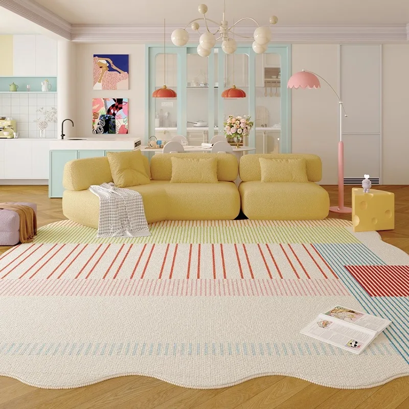 Dopamine Irregular Living Room Carpet Home Decor Sofa Coffee Table Soft Plush Floor Mat Washable Bedroom Bedside Fluffy Rug 러그