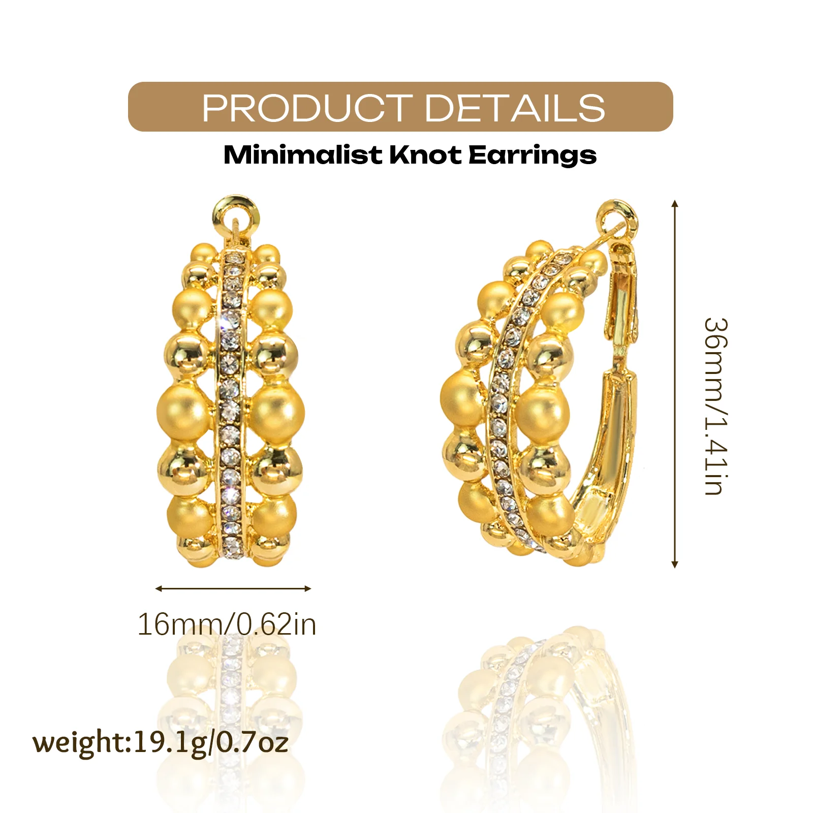 YTJX 18K Vergoldete Große Spiral-Hohlscheiben-Ohrstecker für Damen, Vintage Netz-Filigran-Ohrringe, Trendiger Afrikanischer Ethnischer Schmuck – Detail 3