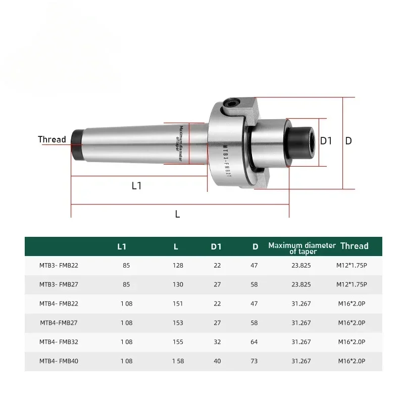 Imagem -02 - Face Milling Machine Tool Holder Cnc Hanger Xxw Fmb22 Fmb27 Fmb32 Mtb2 Mtb3 Mtb4 Bap 300r 400r