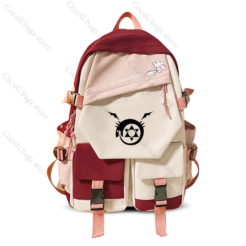 

Anime Fullmetal Alchemist Series Print Backpack Large Capacity School Bag Daily Use Backpacks for Men Women Schoolbag