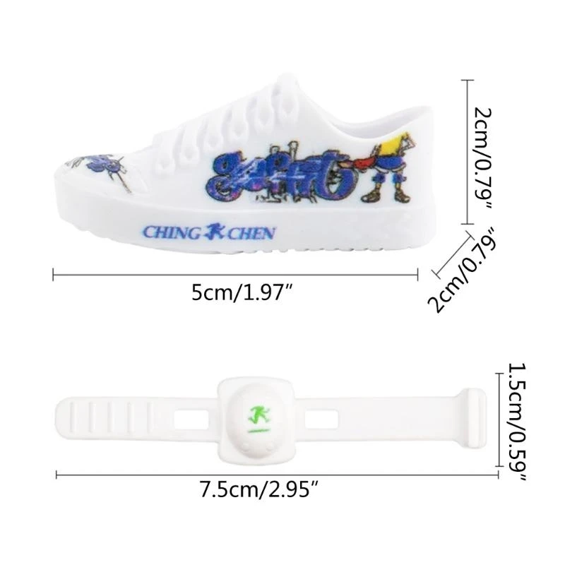 Q0KB Mini -Fingerkniegelad/Fingerschuhe Finger Skateboard Toy Trainer Sneaker Schuhe