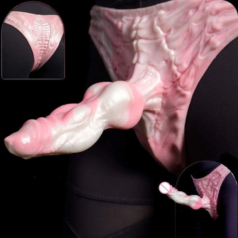Dildo Pants-Alien Realistic Muscle Penis Panties Soft Silicone Strap On Dildo Women Sex Toys Lesbian Vaginal Massage Dilator 18+