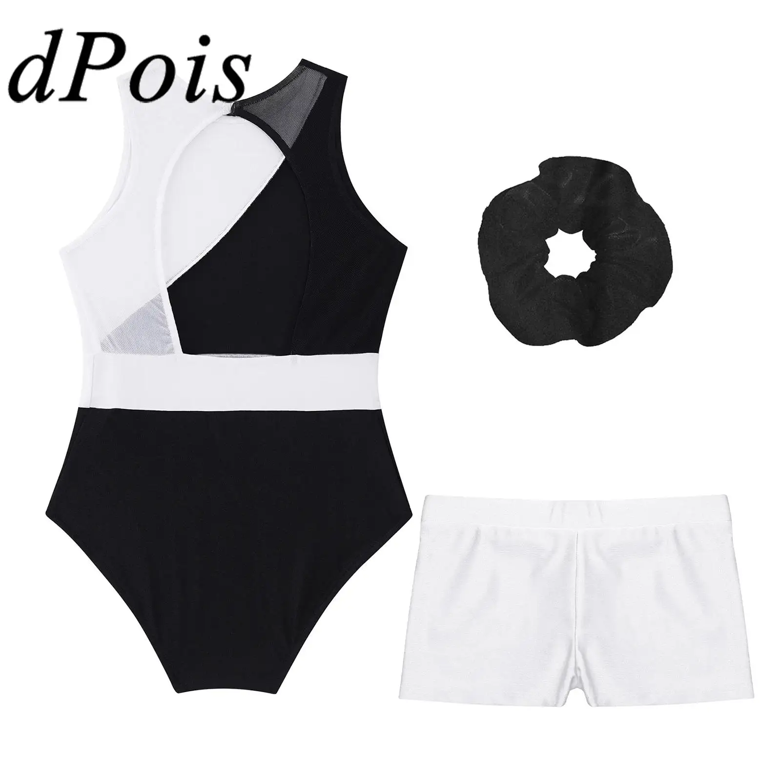 Kinder Ballett Outfits Sparkly Strass Ballerina Tragen Mesh Splice Ballett Gymnastik Trikot Mädchen Eiskunstlauf Overalls