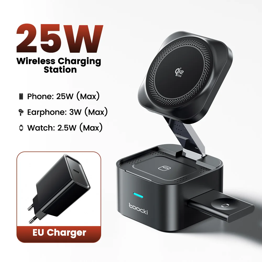Toocki QI2.2 25W Wireless Charger for iPhone 17 16 Pro Max Samsung Galaxy S27 S26 Ultra AirPods Pro iWatch for Magsafe Charger image 3