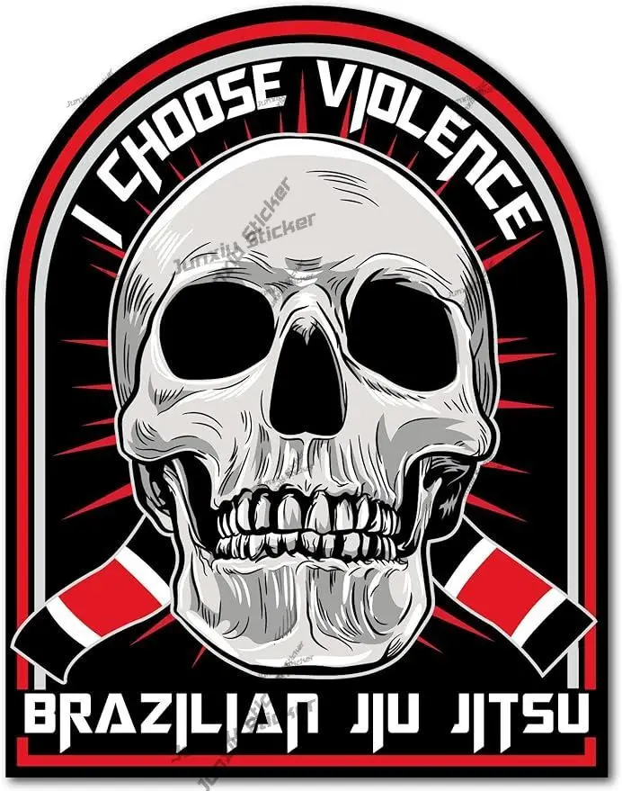 I Choose Violence BJJ Brazilian Jiu Jitsu Bumper Sticker Decal for Cars Cups Laptops Camper Car Body 4x4 Decals Accessories