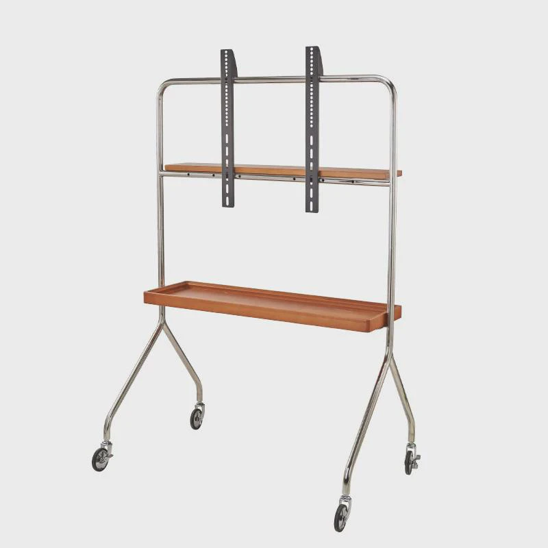 Nordic-Style TV Stand Retro Adjustable Conference Room Universal Mobile TV Mount Floor-Standing 43-70 Inch TV Bracket