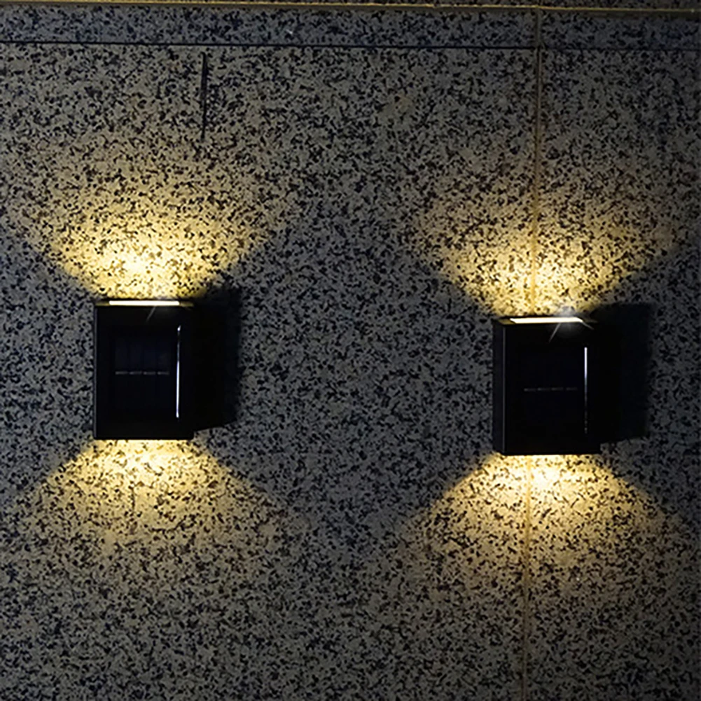 Lámpara Solar LED para exteriores, luces de pared impermeables para jardín, decoración de patio, lámparas de paisaje, iluminación luminosa hacia arriba y hacia abajo, luz Solar