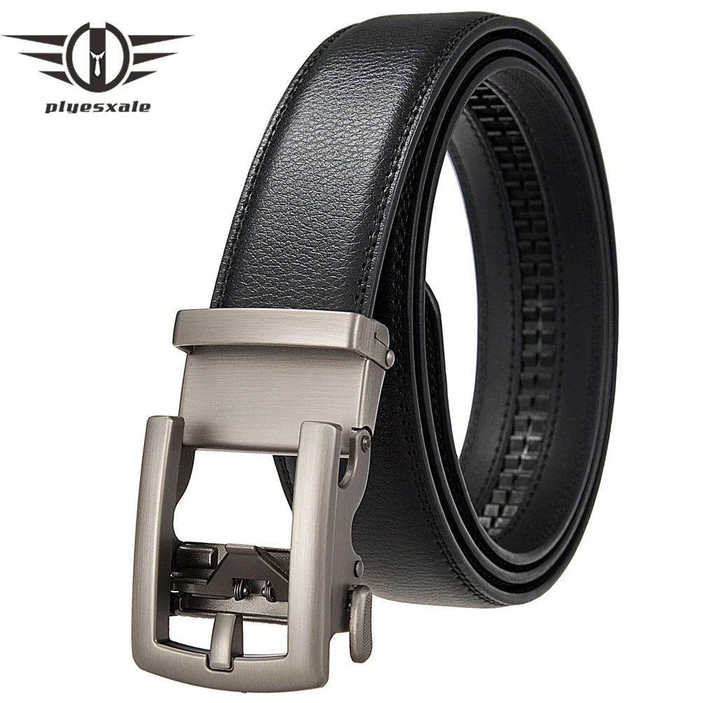 

Plyesxale Cow Leather Belt Men 3.5cm Width Automatic Buckle Men's Belts Luxury Designer Formal Waist Belt For Suit Pants B1308
