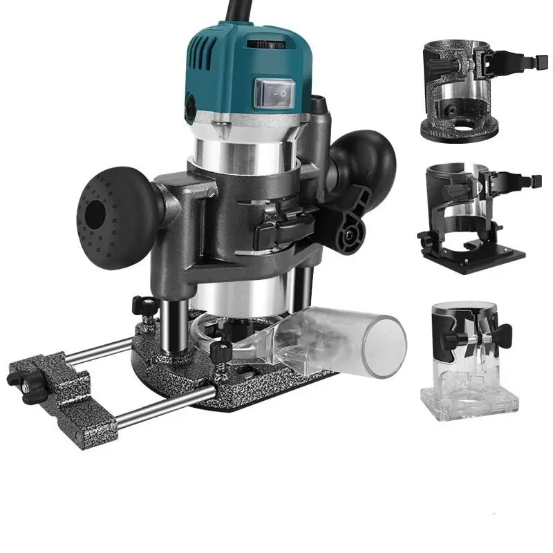 

1Pcs Adjustable Aluminum Alloy Plunge Router Base Trimming Machine Base With Dust Collection Cover Electric Tool Accessories